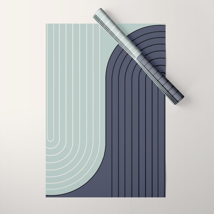 Two Tone Line Curvature XXII  Wrapping Paper Gallery Image 1