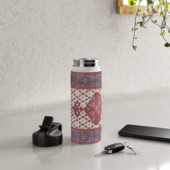 Hamadan  Antique Persian Rug Print Water Bottle Gallery Image 4
