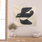 Minimal Blackbird No. 4 Wall Tapestry Gallery Image 2