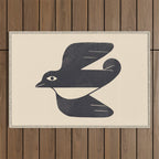 Minimal Blackbird No. 4 Outdoor Rug Gallery Image 1