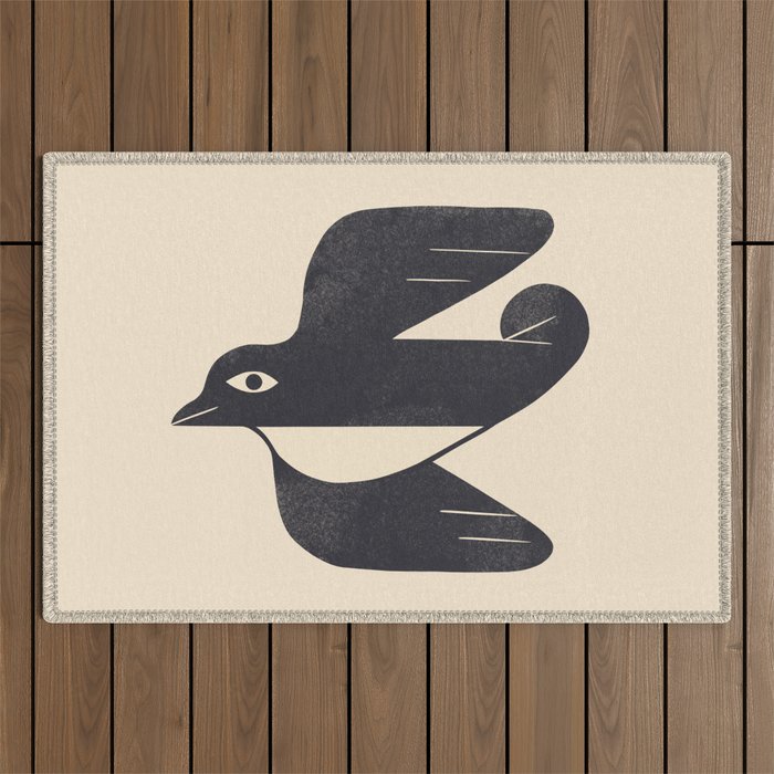 Minimal Blackbird No. 4 Outdoor Rug Gallery Image 1