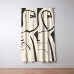 Lady Portrait Abstract Minimal  Line Art Window Curtain Gallery Image 3