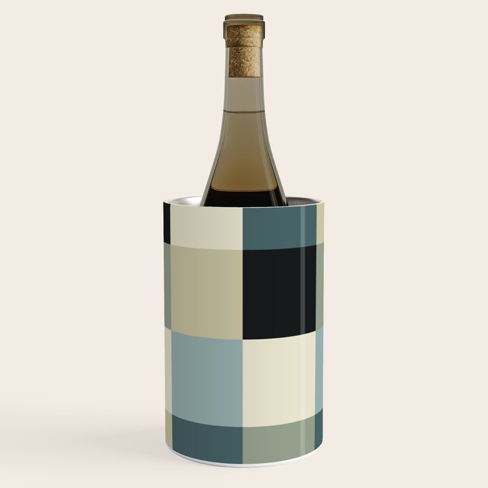 Bold Muted Checks Pattern - Large III Wine Chiller Gallery Image 1