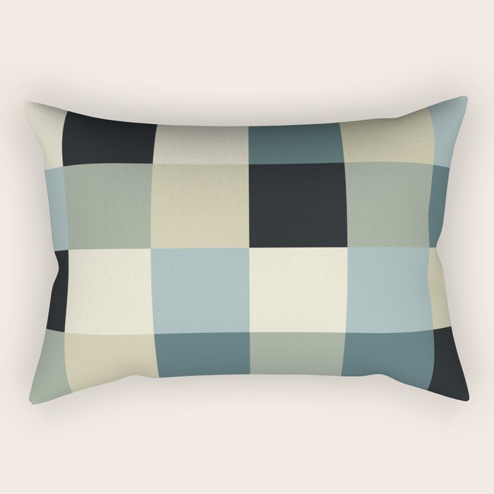 Bold Muted Checks Pattern - Large III Rectangular Pillow Gallery Image 2