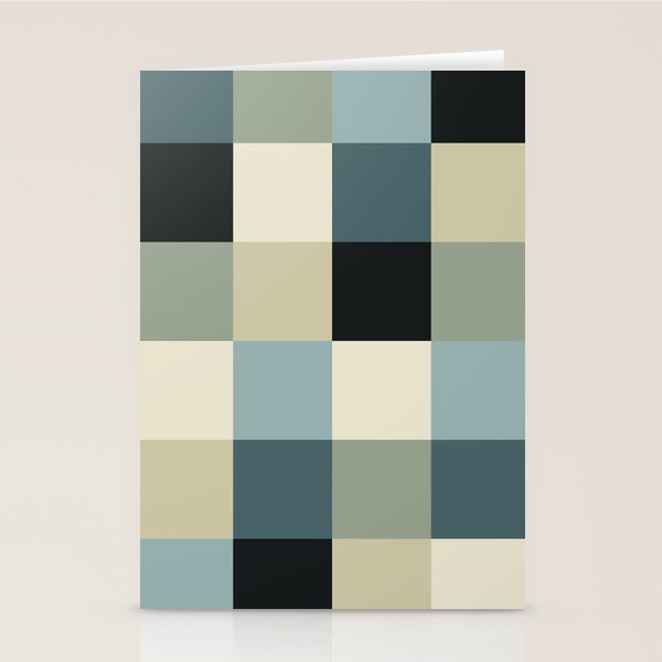Bold Muted Checks Pattern - Large III Stationery Card Gallery Image 2