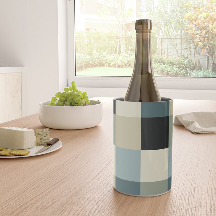 Bold Muted Checks Pattern - Large III Wine Chiller Gallery Image 4