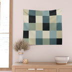 Bold Muted Checks Pattern - Large III Wall Tapestry Gallery Image 2