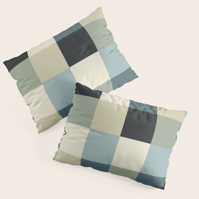 Bold Muted Checks Pattern - Large III Pillow Sham Gallery Image 3
