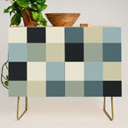 Bold Muted Checks Pattern - Large III Credenza Gallery Image 1