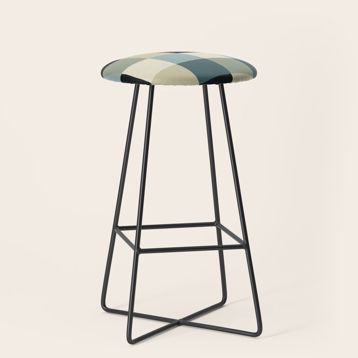 Bold Muted Checks Pattern - Large III Stool Gallery Image 1