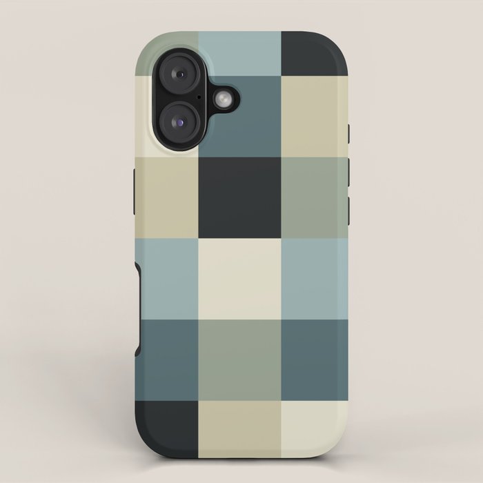 Bold Muted Checks Pattern - Large III iPhone Case Gallery Image 1