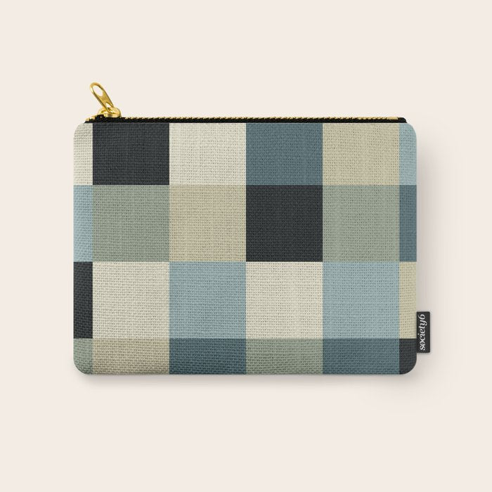 Bold Muted Checks Pattern - Large III Carry All Pouch Gallery Image 1