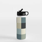 Bold Muted Checks Pattern - Large III Water Bottle Gallery Image 1