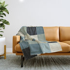 Bold Muted Checks Pattern - Large III Throw Blanket Gallery Image 1