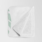 Tropical minimal / green, turquoise and gold monstera Throw Blanket Gallery Image 3