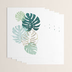 Tropical minimal / green, turquoise and gold monstera Wrapping Paper Gallery Image 3