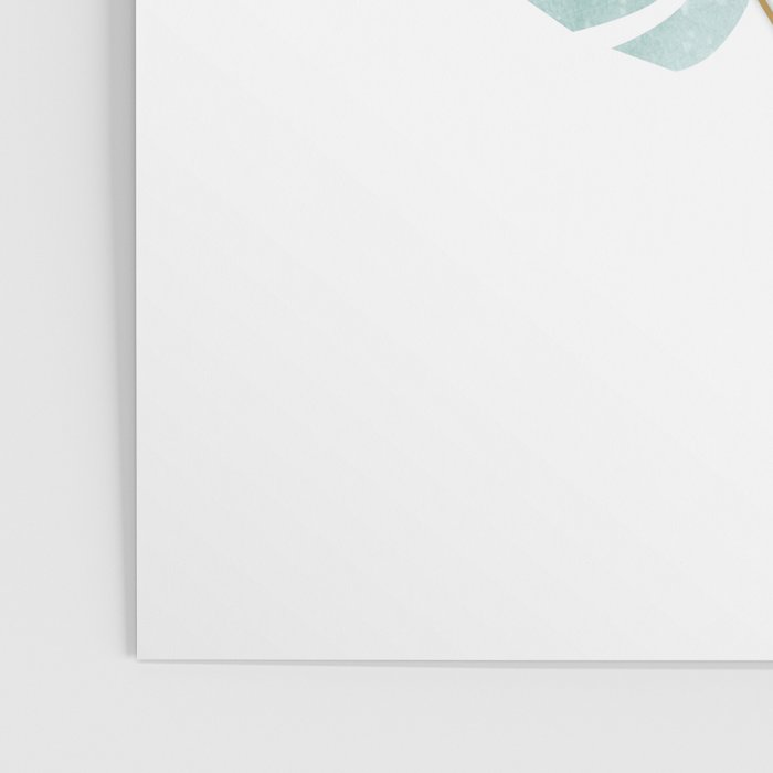 Tropical minimal / green, turquoise and gold monstera Poster Gallery Image 3