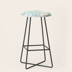 Tropical minimal / green, turquoise and gold monstera Stool Gallery Image 1