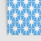 Mid Century Modern Atomic Stars Pattern Bold Blue and White Poster Gallery Image 3