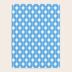 Mid Century Modern Atomic Stars Pattern Bold Blue and White Poster Gallery Image 4
