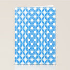 Mid Century Modern Atomic Stars Pattern Bold Blue and White Stationery Card Gallery Image 2