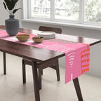 Pink christmas pine tree doodle pattern Table Runner Gallery Image 2