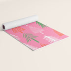 Pink christmas pine tree doodle pattern Yoga Mat Gallery Image 2