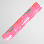 Pink christmas pine tree doodle pattern Table Runner Gallery Image 3