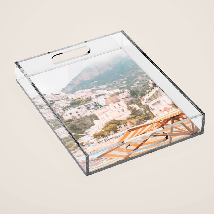 Positano, Italy Summer Time Photography Acrylic Tray Gallery Image 1