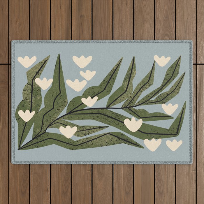 Reaching Tulips (Pale Blue) Outdoor Rug Gallery Image 1