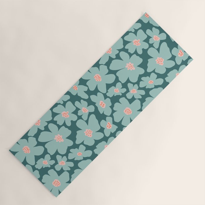 Retro Daisy - Green mood Yoga Mat Gallery Image 1