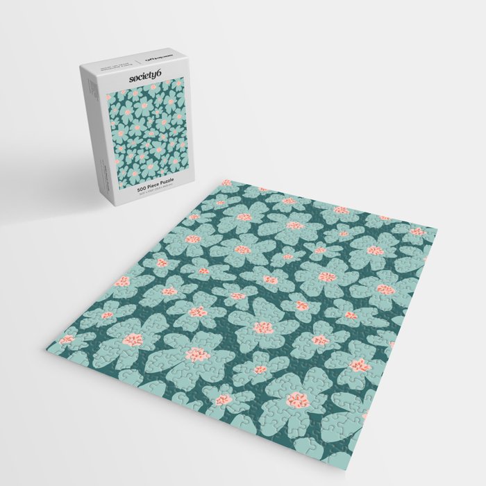 Retro Daisy - Green mood Jigsaw Puzzle Gallery Image 2