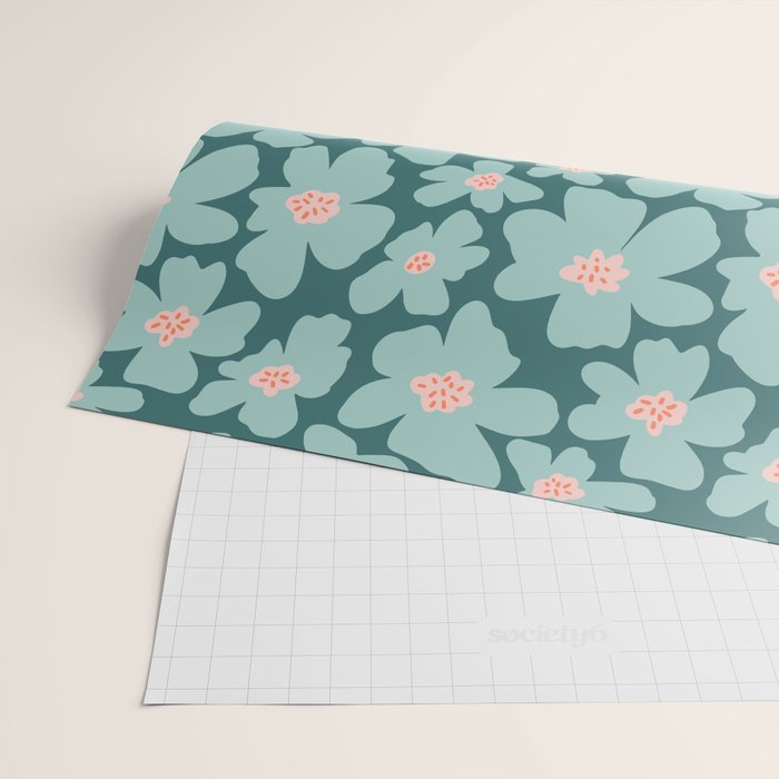 Retro Daisy - Green mood Wrapping Paper Gallery Image 2