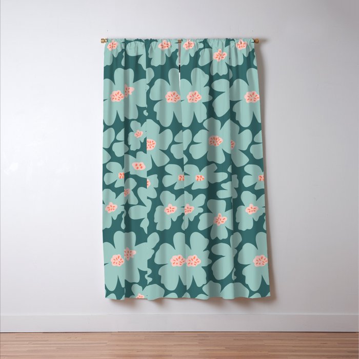 Retro Daisy - Green mood Window Curtain Gallery Image 3