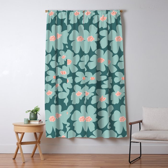 Retro Daisy - Green mood Window Curtain Gallery Image 1