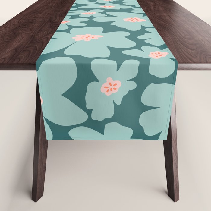 Retro Daisy - Green mood Table Runner Gallery Image 1