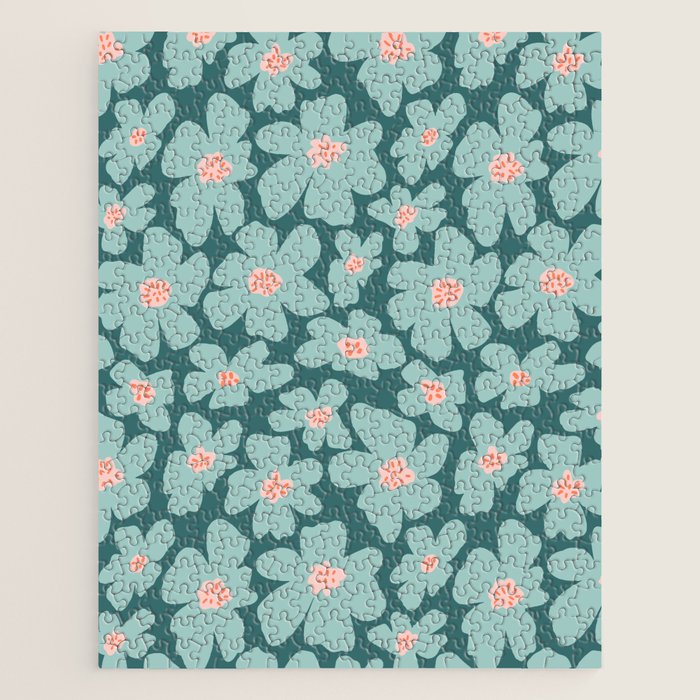 Retro Daisy - Green mood Jigsaw Puzzle Gallery Image 1