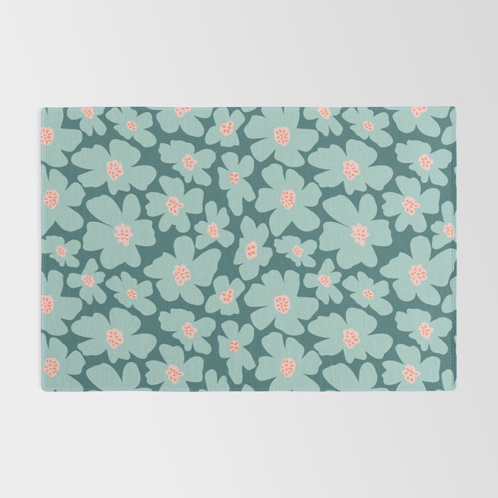 Retro Daisy - Green mood Rug Gallery Image 2