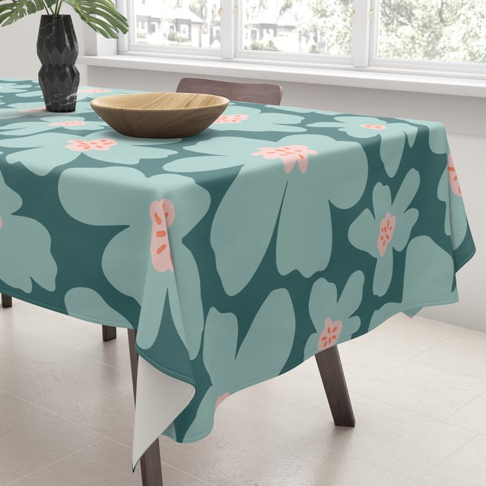 Retro Daisy - Green mood Tablecloth Gallery Image 3