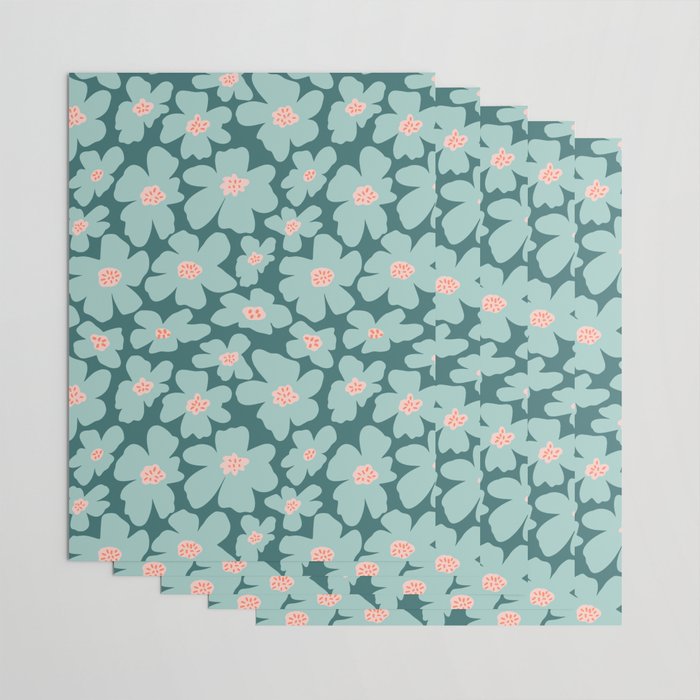 Retro Daisy - Green mood Wrapping Paper Gallery Image 3