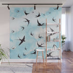 Swallows Wall Mural Gallery Image 1
