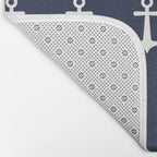 Nautical Navy Blue and White Anchors Bath Mat Gallery Image 2