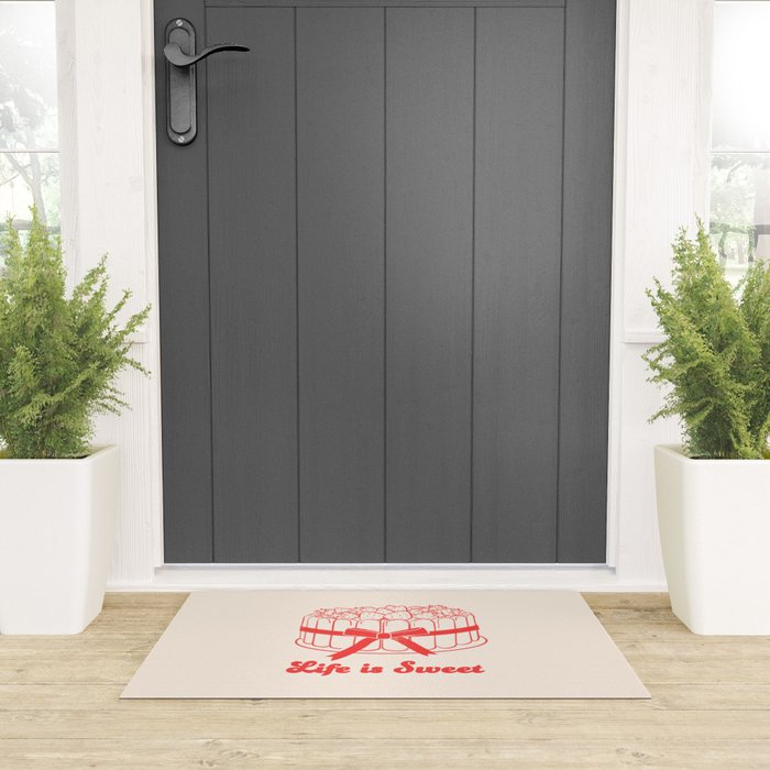 Preppy Strawberry Cake Welcome Mat Gallery Image 3