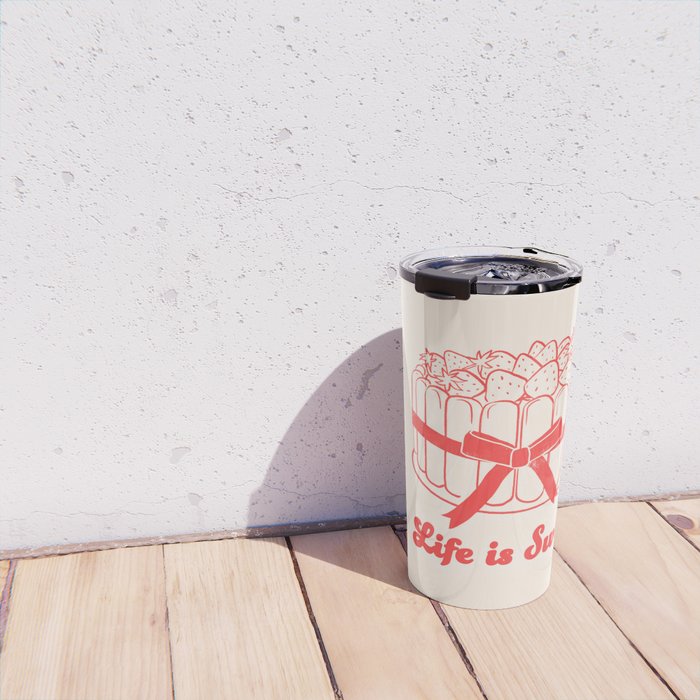 Preppy Strawberry Cake Travel Mug Gallery Image 4