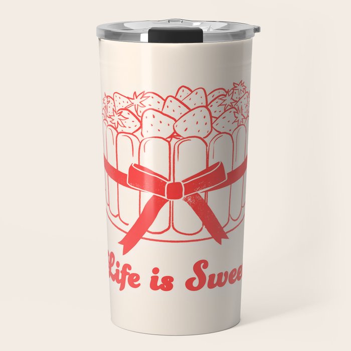 Preppy Strawberry Cake Travel Mug Gallery Image 1