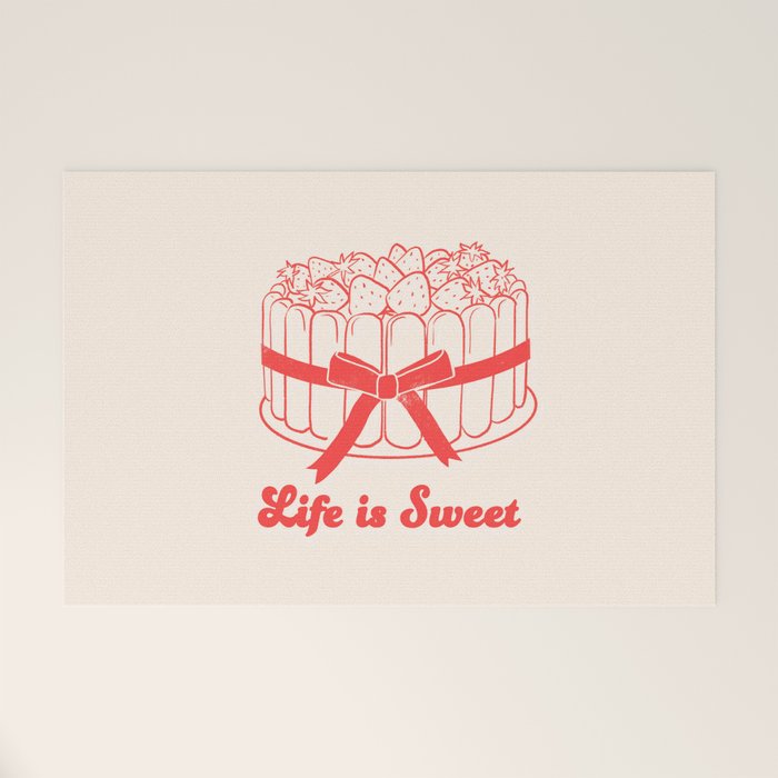 Preppy Strawberry Cake Welcome Mat Gallery Image 1