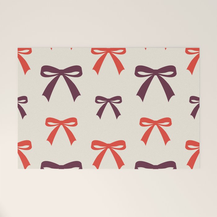 Christmas Bows Pattern Welcome Mat Gallery Image 1