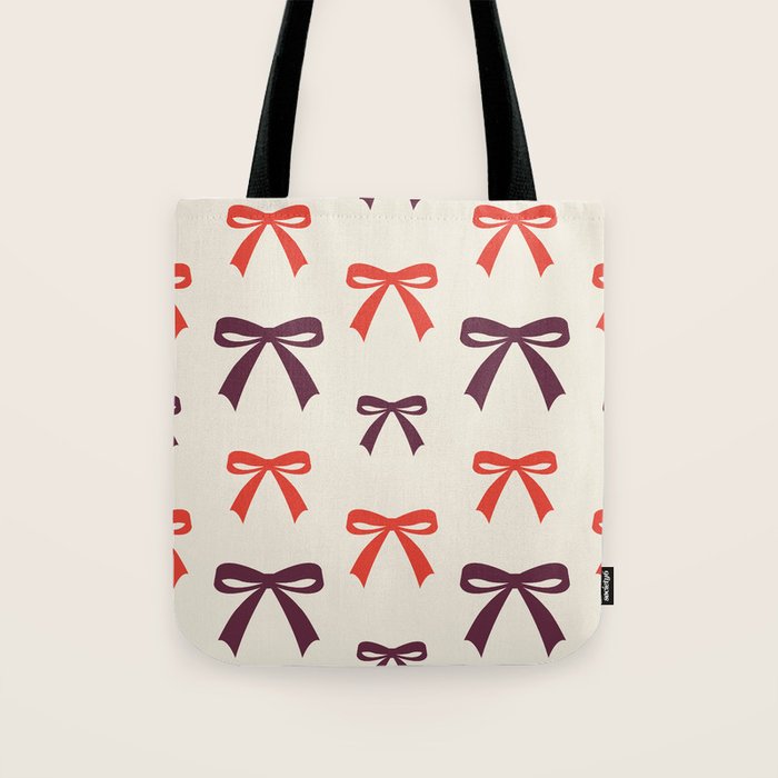 Christmas Bows Pattern Tote Bag Gallery Image 1