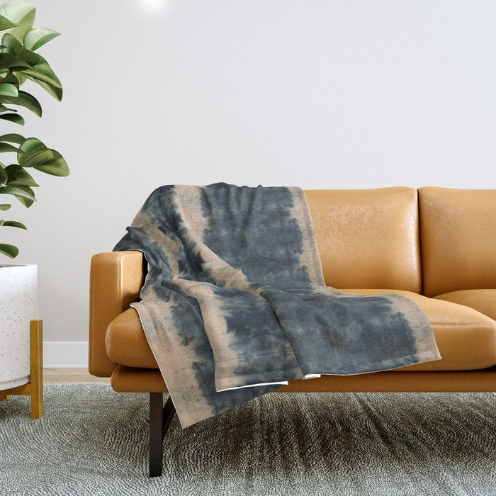 Shibori Shades of Indigo Throw Blanket Gallery Image 1
