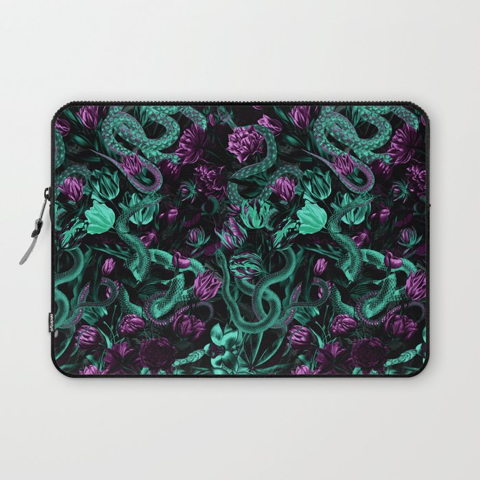 Floral and Snake Night Laptop Sleeve Gallery Image 1